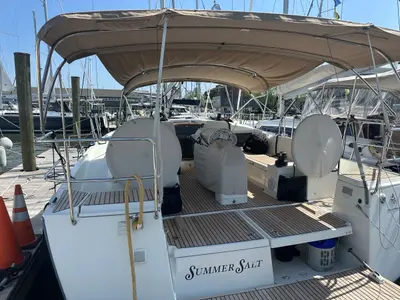 Cockpit of Summer Salt, a Jeanneau Sun Odyssey 440 sailboat at Chesapeake, United States