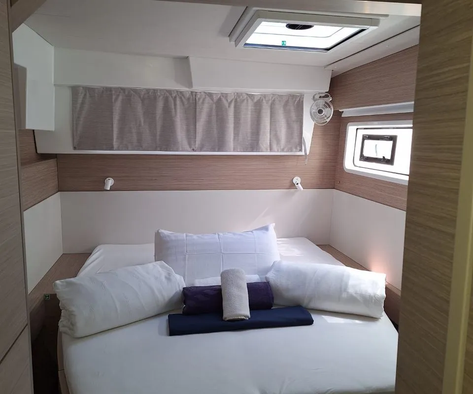 Cabin on ALBA J, a Lagoon 43 catamaran at Palma de Mallorca, Spain