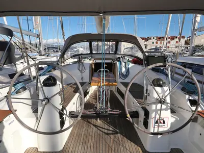 Cockpit of Silver Arrow, a Bavaria Cruiser 40 S sailboat at Grad Biograd na Moru, Croatia