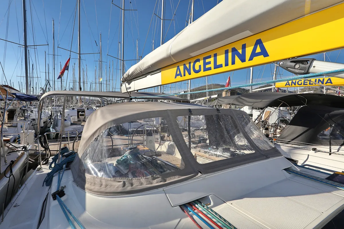 Exterior view of Silver Arrow, a Bavaria Cruiser 40 S sailboat at Grad Biograd na Moru, Croatia