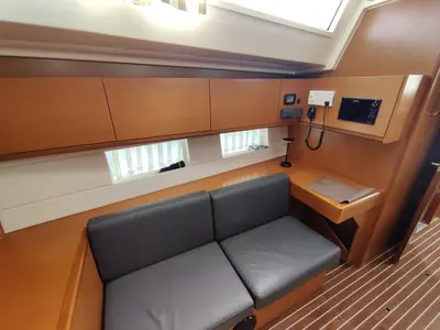 Salon of Silver I, a Bavaria C45 sailboat at Municipal Unit of Palairos, Greece