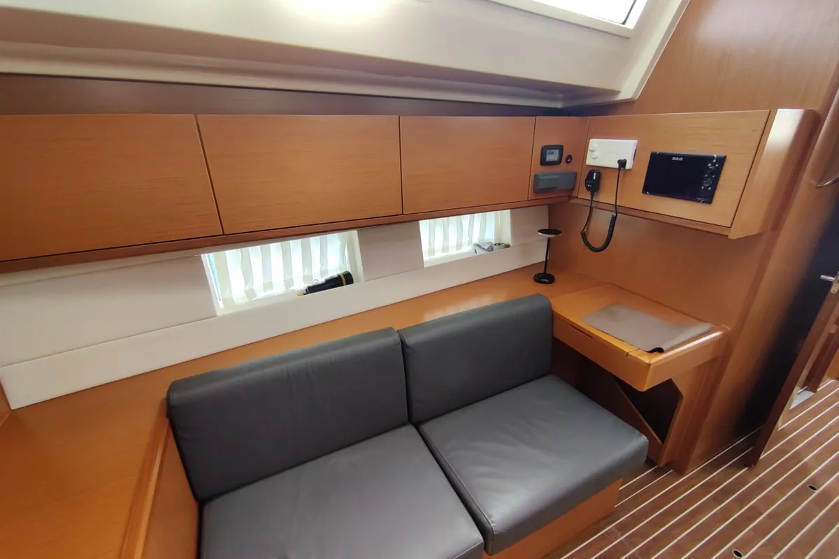 Salon of Silver I, a Bavaria C45 sailboat at Municipal Unit of Palairos, Greece