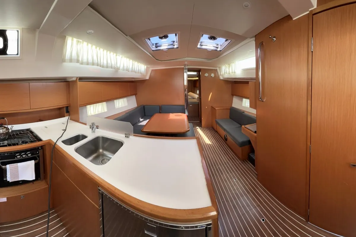 Galley of Silver I, a Bavaria C45 sailboat at Municipal Unit of Palairos, Greece