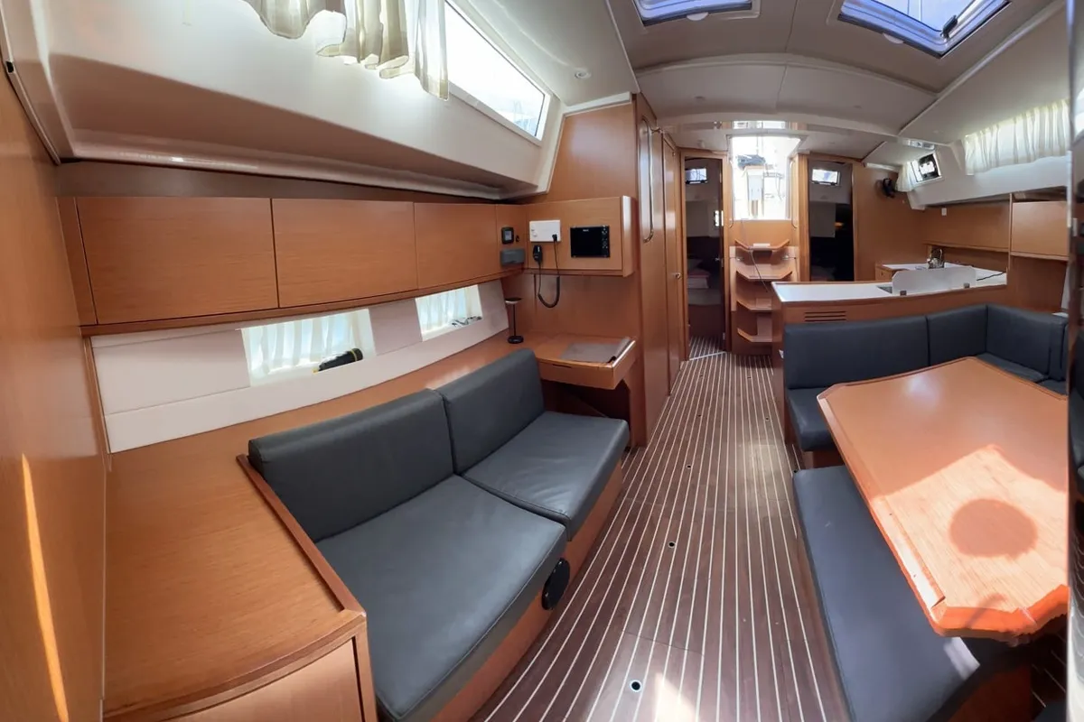 Salon of Silver I, a Bavaria C45 sailboat at Municipal Unit of Palairos, Greece