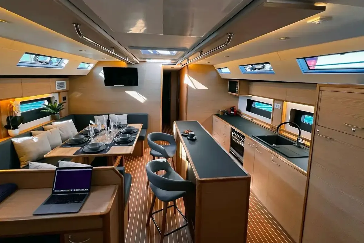 Galley of Marcus D&D Kufner 57, a D&D Kufner 57 sailboat at Trogir, Croatia
