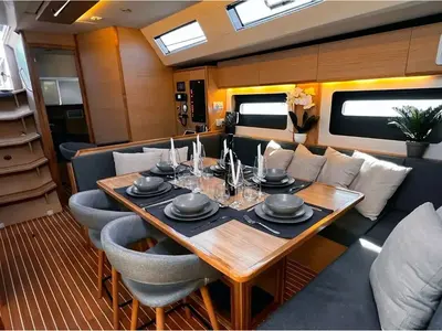 Salon of Marcus D&D Kufner 57, a D&D Kufner 57 sailboat at Trogir, Croatia