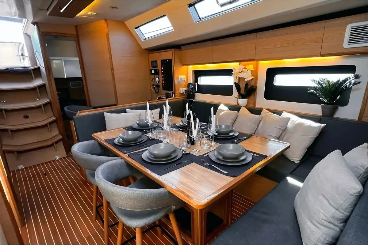 Salon of Marcus D&D Kufner 57, a D&D Kufner 57 sailboat at Trogir, Croatia