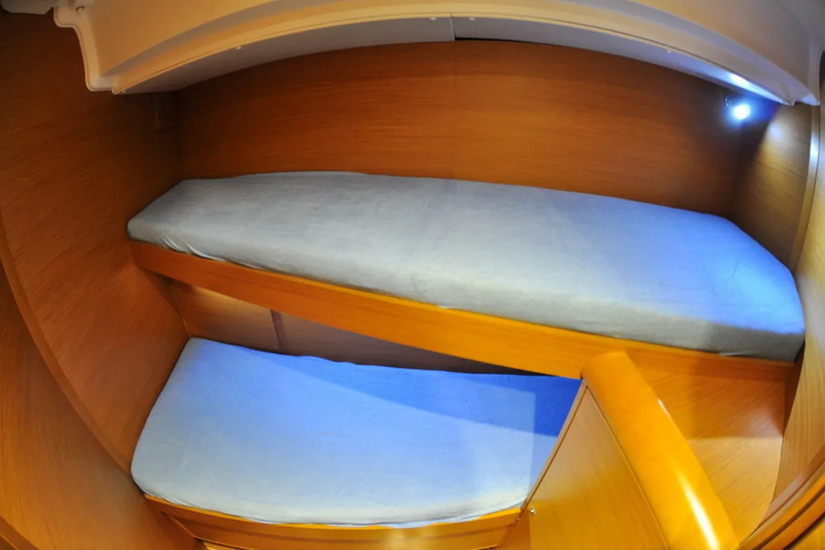 Cabin on Aeriko, a Jeanneau Sun Odyssey 439 sailboat at Athens, Greece