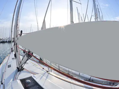 Deck of Aeriko, a Jeanneau Sun Odyssey 439 sailboat at Athens, Greece