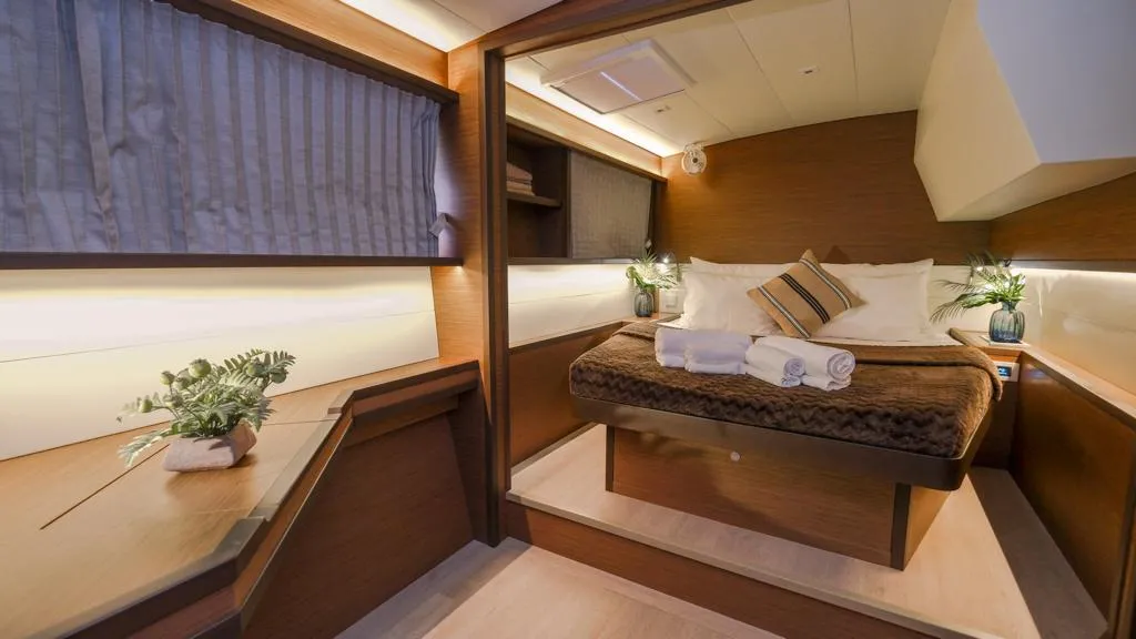 Cabin on Capella, a Lagoon 52 F catamaran at Fethiye, Turkey