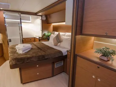 Cabin on Capella, a Lagoon 52 F catamaran at Fethiye, Turkey