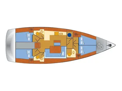 Floor plan of Blizzard, a Bavaria Cruiser 46 sailboat at Općina Rogoznica, Croatia