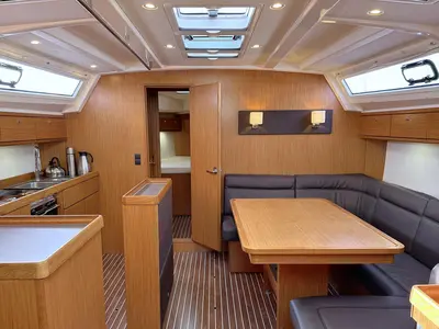 Salon of Blizzard, a Bavaria Cruiser 46 sailboat at Općina Rogoznica, Croatia