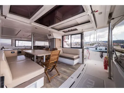 Salon of Vallejo, a Bali 4.0 catamaran at Municipal Unit of Lefkada, Greece