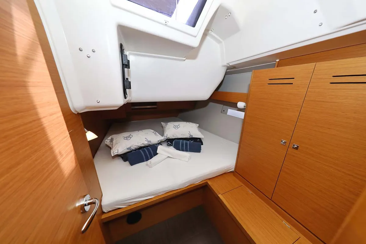 Cabin on Lucia 1, a Dufour 430 sailboat at Grad Trogir, Croatia