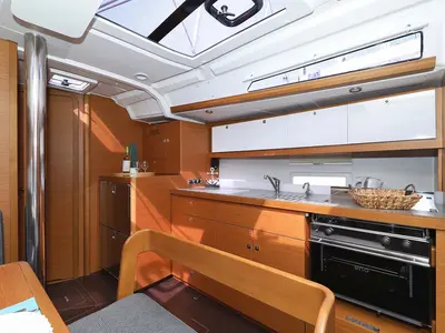Galley of Lucia 1, a Dufour 430 sailboat at Grad Trogir, Croatia