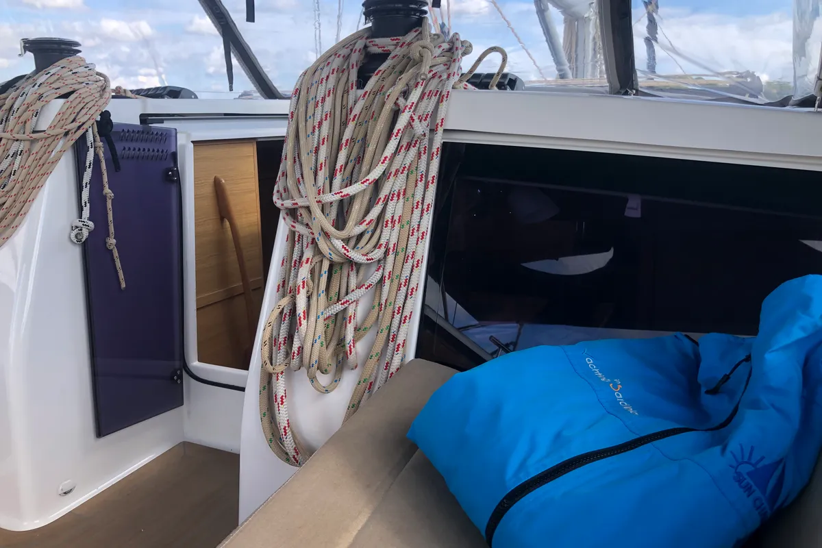 Galley of Billywig, a Dufour 430 sailboat at Olbia, Italy