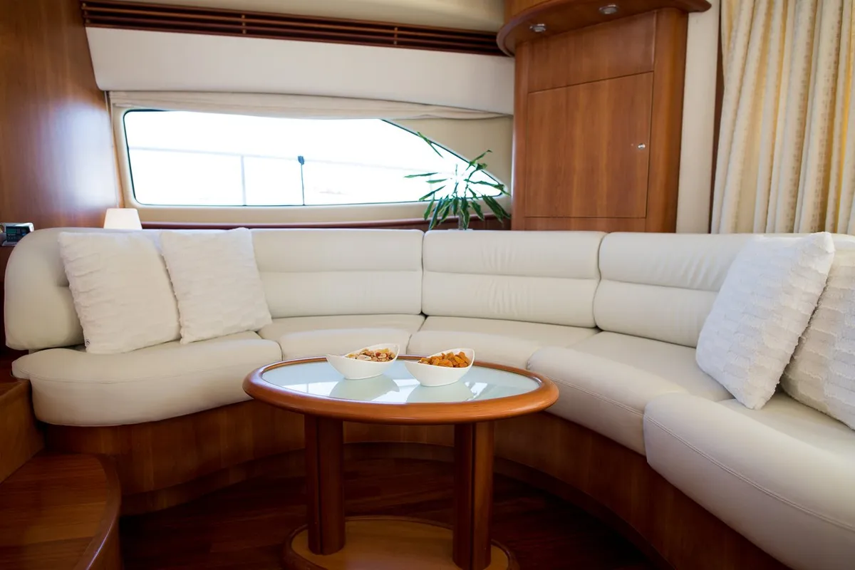 Salon of Senza Parole, a Aicon 56 motor yacht at Podstrana - Miljevac, Croatia