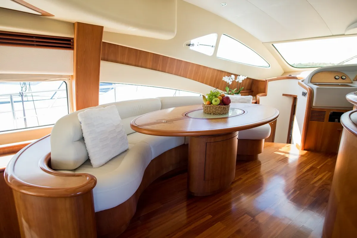 Salon of Senza Parole, a Aicon 56 motor yacht at Podstrana - Miljevac, Croatia
