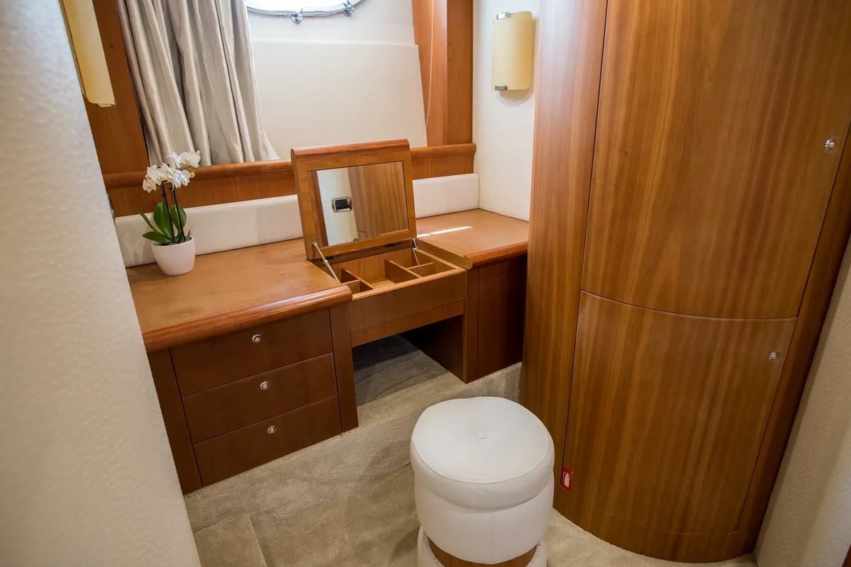 Cabin on Senza Parole, a Aicon 56 motor yacht at Podstrana - Miljevac, Croatia