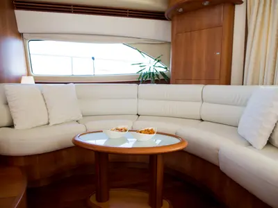 Salon of Senza Parole, a Aicon 56 motor yacht at Podstrana - Miljevac, Croatia