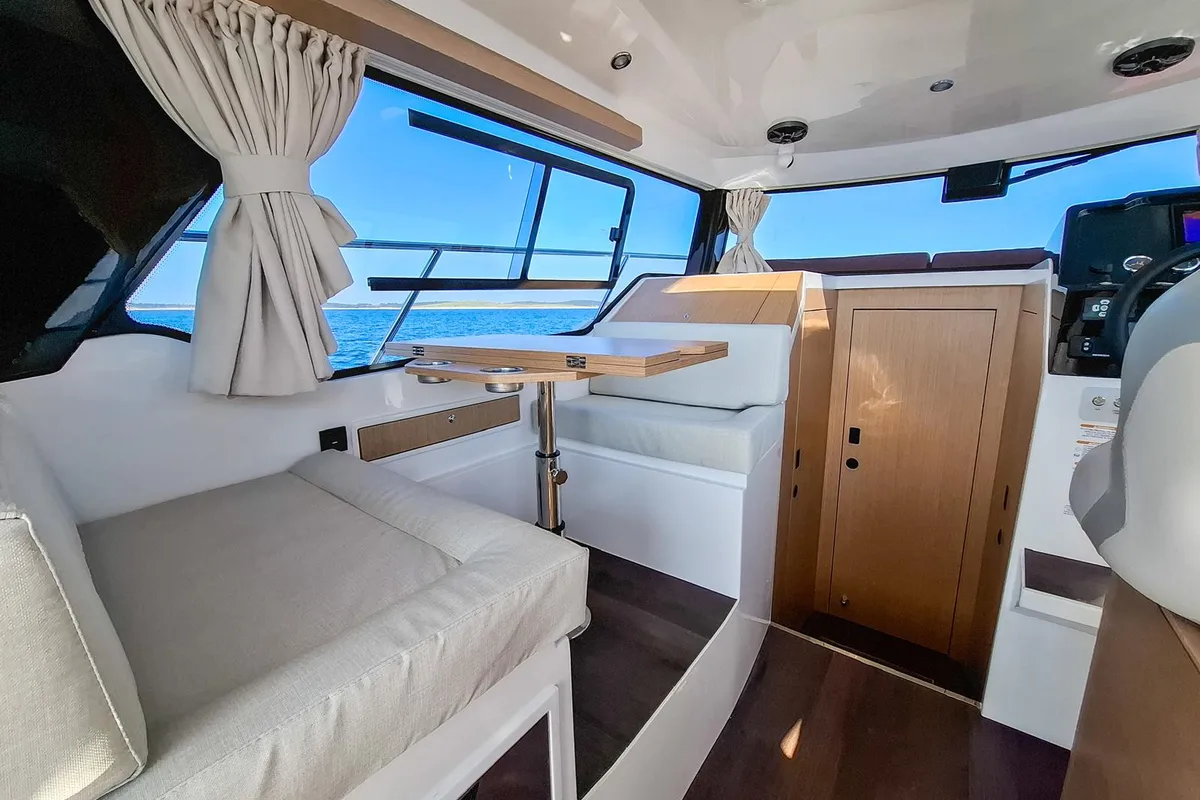 Cockpit of Kavi, a Kavi 9 motorboat at Grad Pula, Croatia