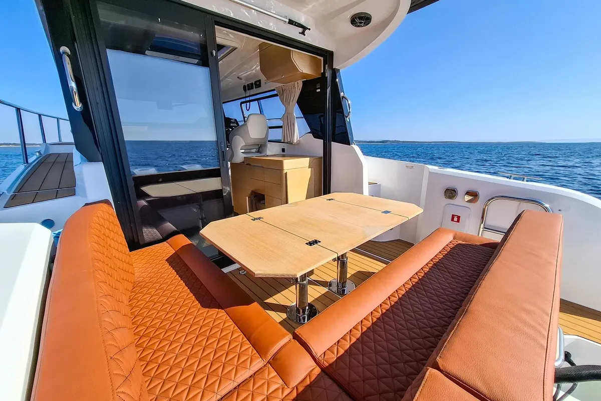 Deck of Kavi, a Kavi 9 motorboat at Grad Pula, Croatia