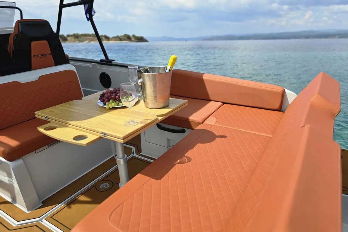 Aquaholic, a Gulet Protagon 25 motorboat at Αμμουλιανή, Greece