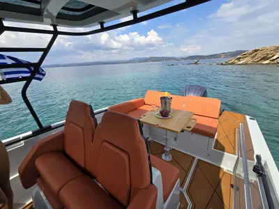 Aquaholic, a Gulet Protagon 25 motorboat at Αμμουλιανή, Greece
