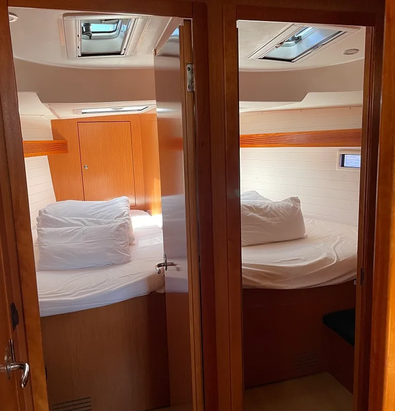 Cabin on Sophia, a Bavaria Cruiser 45 sailboat at Sukošan, Croatia