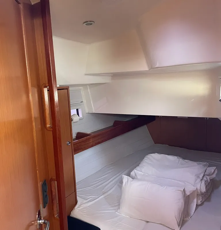 Cabin on Sophia, a Bavaria Cruiser 45 sailboat at Sukošan, Croatia