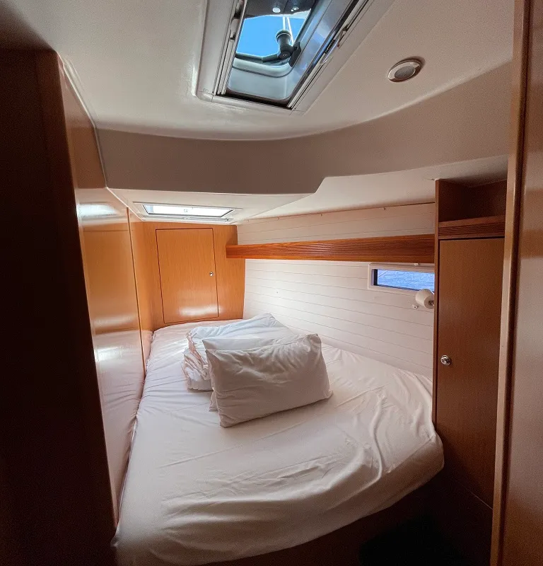 Cabin on Sophia, a Bavaria Cruiser 45 sailboat at Sukošan, Croatia