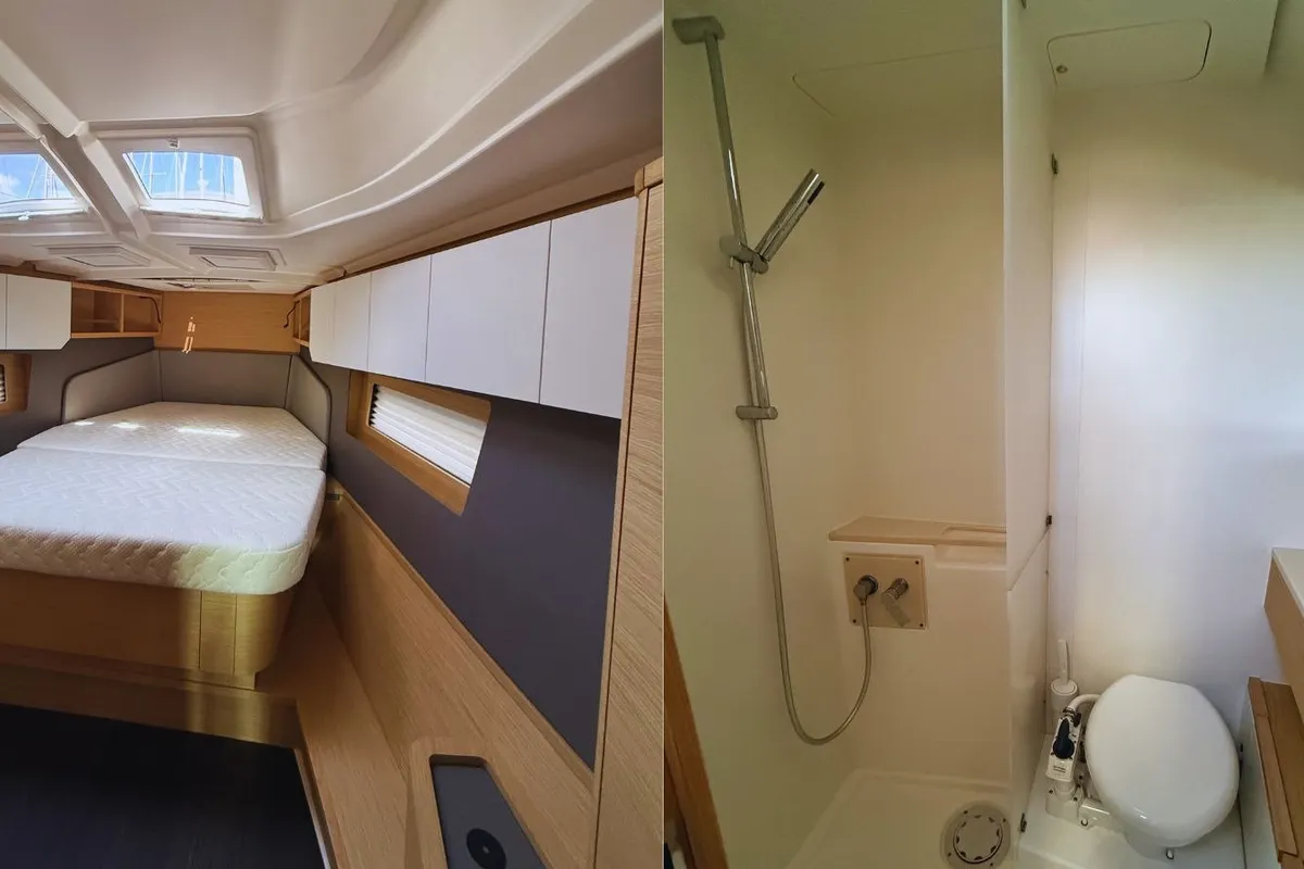 Cabin on Cassiopea, a Dufour 41 sailboat at Palermo, Italy