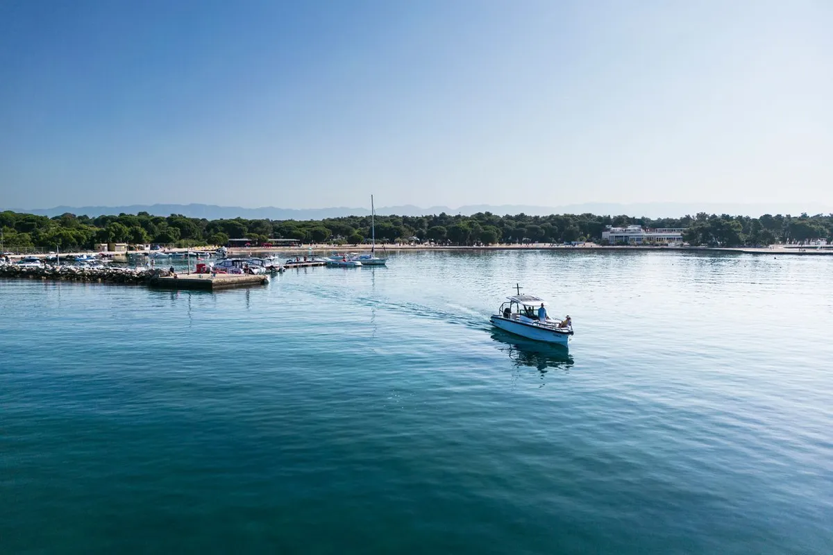 Exterior view of Axopar 29, a Axopar 29 Sun Top motorboat at Zaton, Croatia
