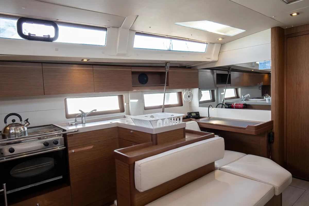 Galley of Hybris, a Beneteau Oceanis 51.1 sailboat at Tonnarella, Italy