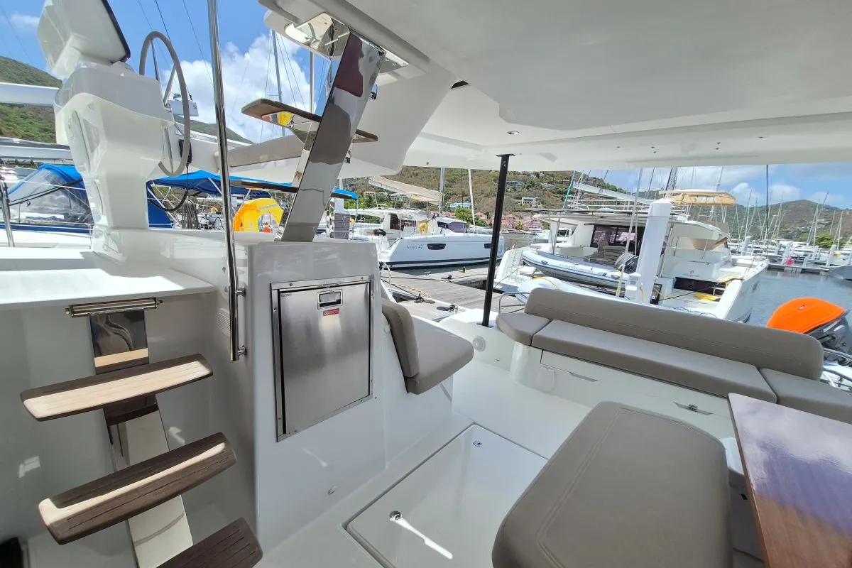 Selah, a Fountaine Pajot FP 44 Maestro catamaran at Road Town, British Virgin Islands