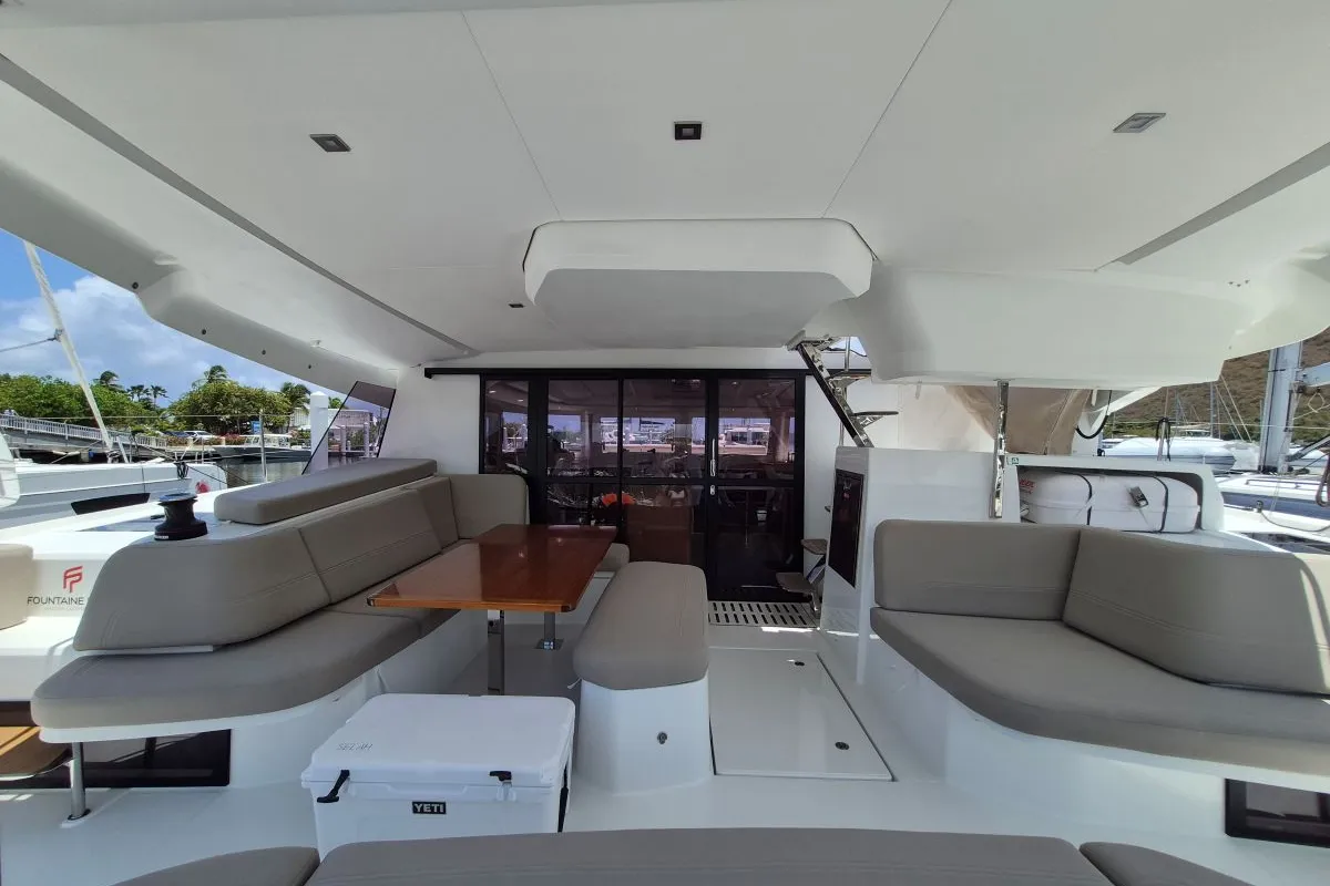 Selah, a Fountaine Pajot FP 44 Maestro catamaran at Road Town, British Virgin Islands