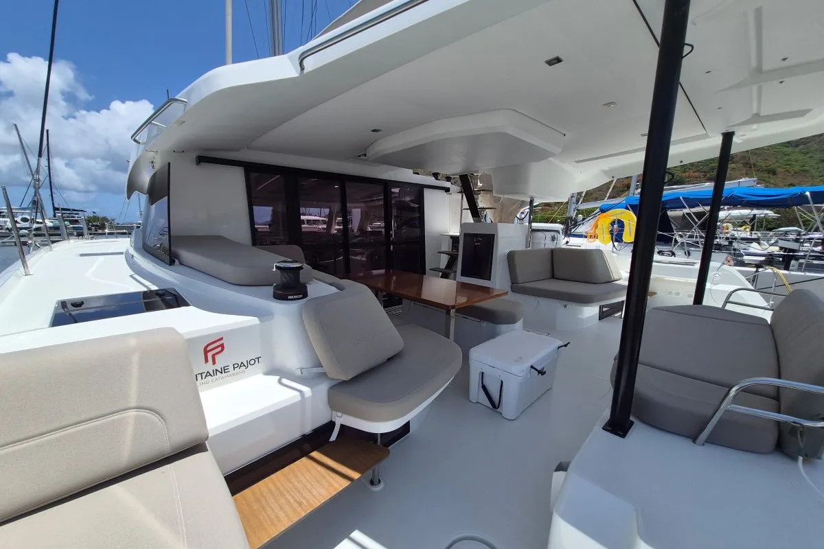 Selah, a Fountaine Pajot FP 44 Maestro catamaran at Road Town, British Virgin Islands
