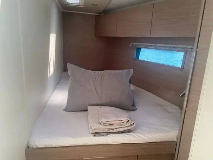 Cabin on Okeanida, a Hanse 460 sailboat at Lavrion, Greece