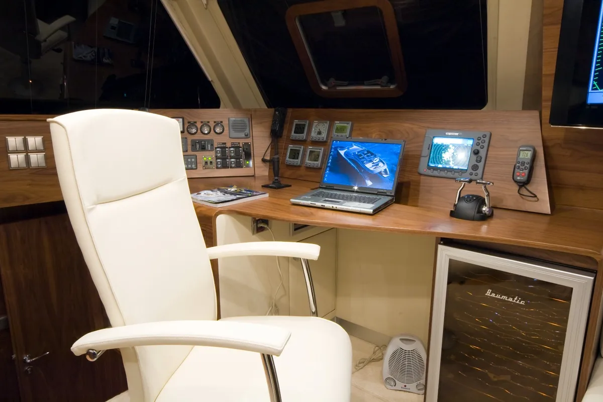 Cockpit of Marea, a Sunreef 62 catamaran at Isla Aguja Cabins San Blas, Panama