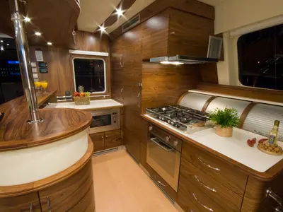 Galley of Marea, a Sunreef 62 catamaran at Isla Aguja Cabins San Blas, Panama