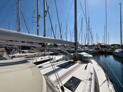 Deck of Chill Bill, a Bavaria Cruiser 41 sailboat at Zadar, Croatia
