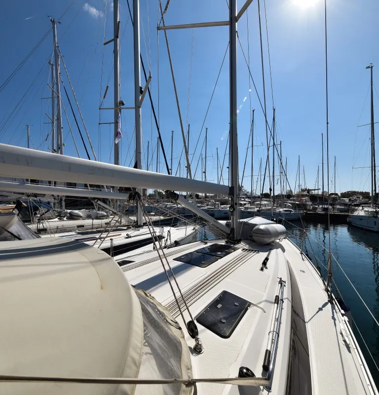 Deck of Chill Bill, a Bavaria Cruiser 41 sailboat at Zadar, Croatia