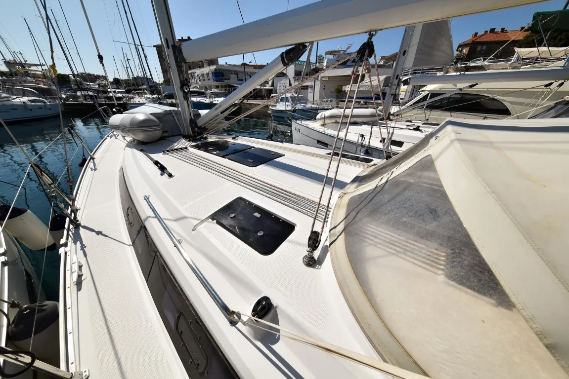 Deck of Chill Bill, a Bavaria Cruiser 41 sailboat at Zadar, Croatia