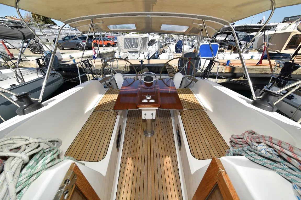 Cockpit of Chill Bill, a Bavaria Cruiser 41 sailboat at Zadar, Croatia
