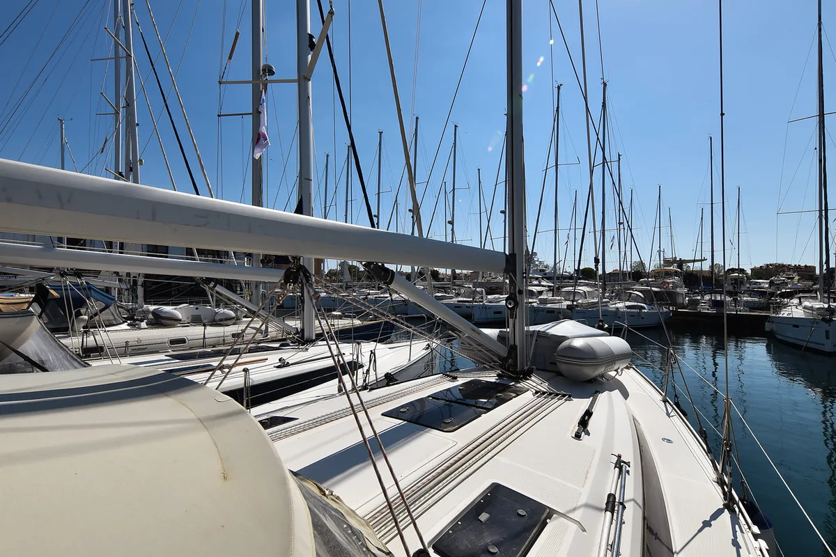 Deck of Chill Bill, a Bavaria Cruiser 41 sailboat at Zadar, Croatia