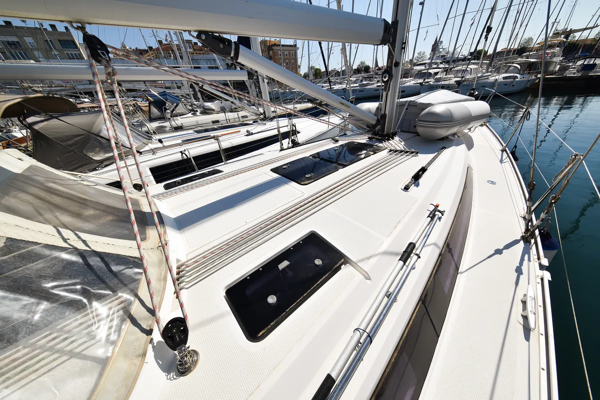 Deck of Chill Bill, a Bavaria Cruiser 41 sailboat at Zadar, Croatia