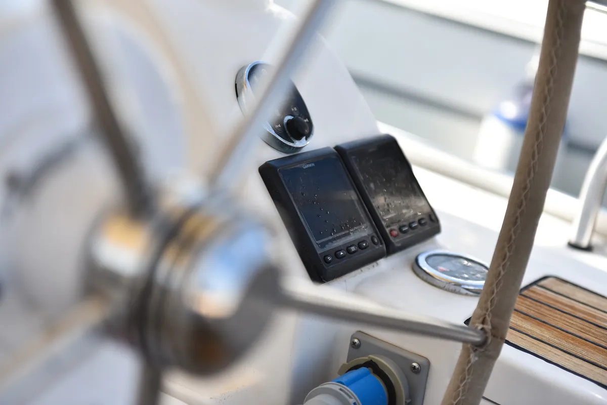 Cockpit of Chill Bill, a Bavaria Cruiser 41 sailboat at Zadar, Croatia