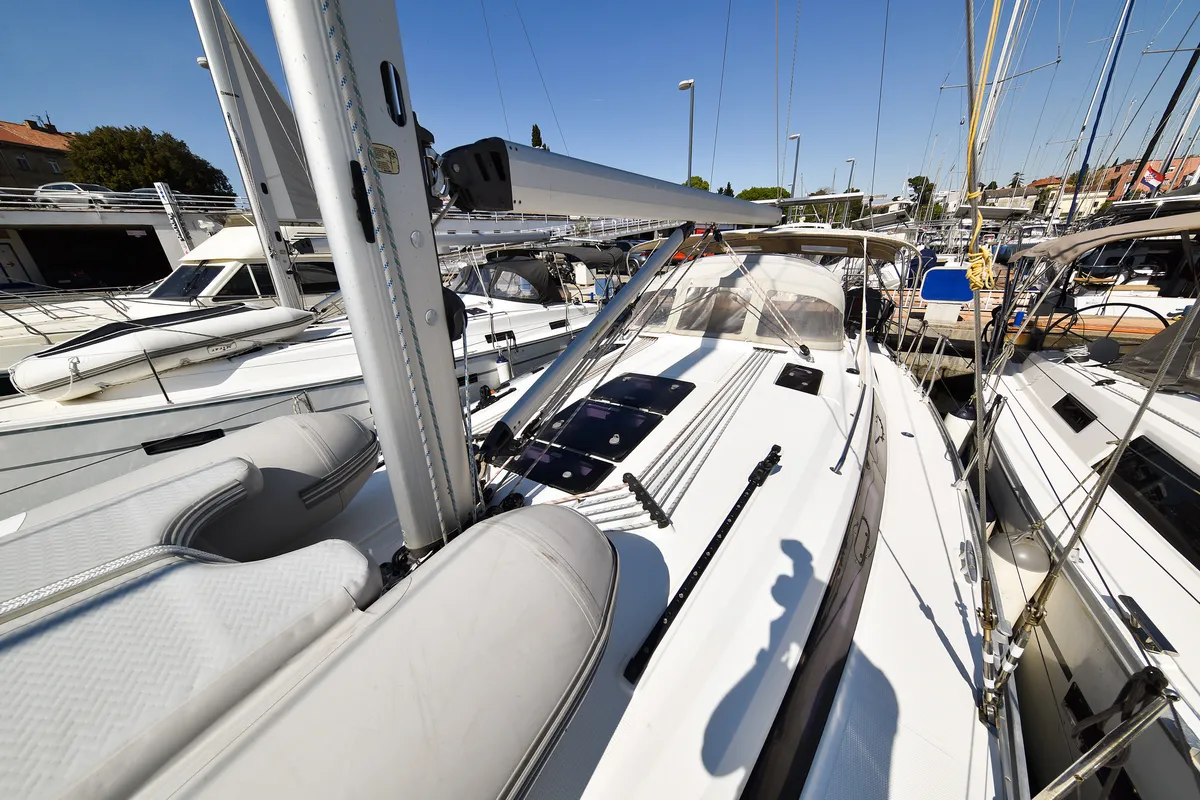 Deck of Chill Bill, a Bavaria Cruiser 41 sailboat at Zadar, Croatia