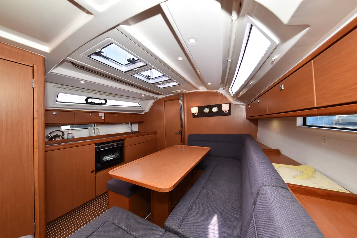 Salon of Chill Bill, a Bavaria Cruiser 41 sailboat at Zadar, Croatia